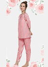 White And Orange Colour MESMORA MF Night Wear Cotton Top With Bottom Heavy Night Suit Collection 2539